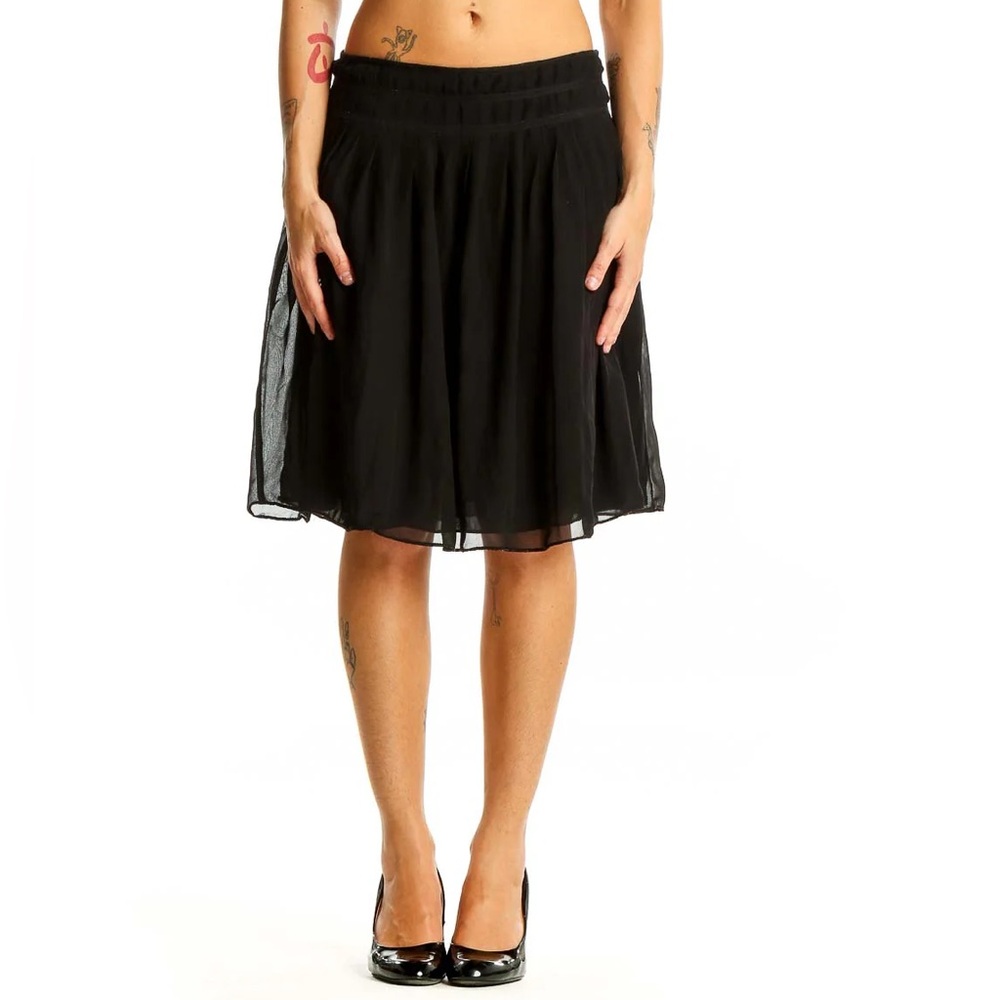 Max Studio| Black Pleated Chiffon Skirt | sz M